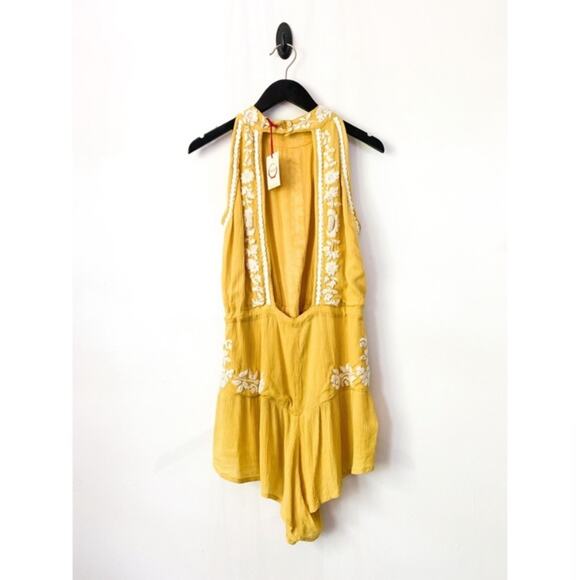 RAGA Yellow Embroidered Romper Small New - Picture 8 of 9
